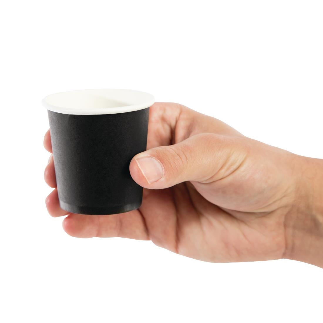 Fiesta Recyclable Hot Cup Single Wall Black 114ml (50 Pack) (Pack of 50) • PAS-GF019
