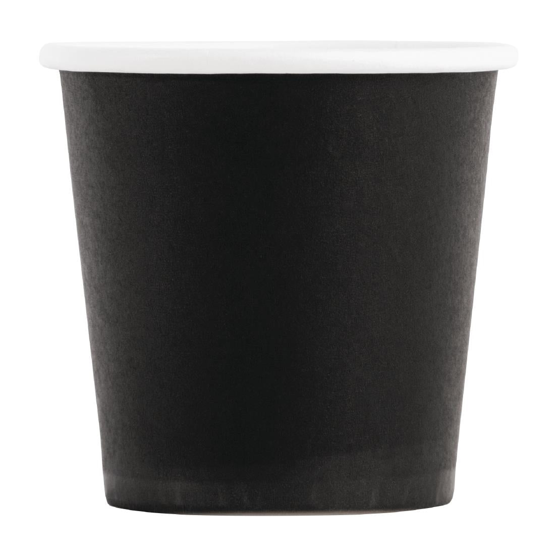 Fiesta Recyclable Hot Cup Single Wall Black 114ml (1000 Pack) (Pack Quantity: 1000) • PAS-GF018