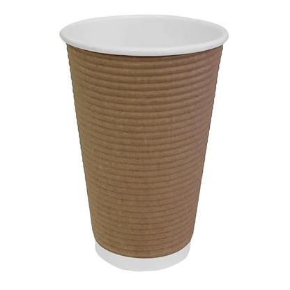 Fiesta Recyclable Hot Cup Ripple Wall Kraft 455ml (500 Pack) (Pack of 500) • PAS-GF024