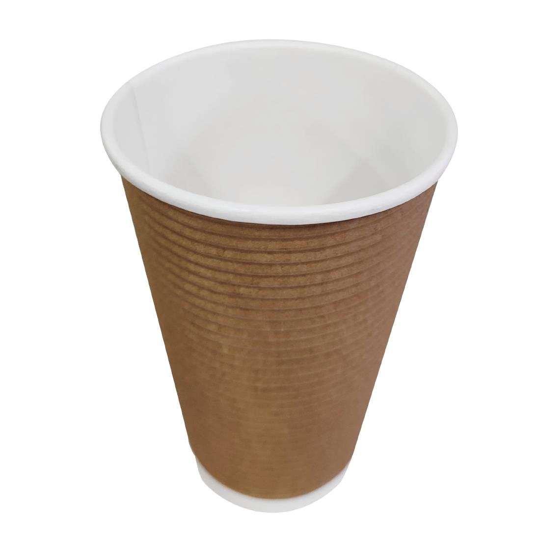 Fiesta Recyclable Takeaway Coffee Cups Ripple Wall Kraft 450ml (Pack of 500) • PAS-GF024