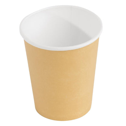 Fiesta Recyclable Takeaway Coffee Cups Single Wall Brown 225ml (Pack of 1000) • PAS-GF030