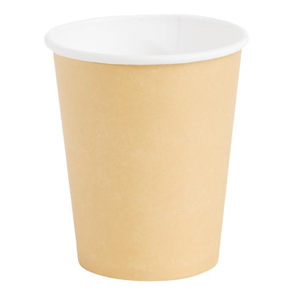 Fiesta Recyclable Takeaway Coffee Cups Single Wall Brown 225ml (Pack of 1000) • PAS-GF030