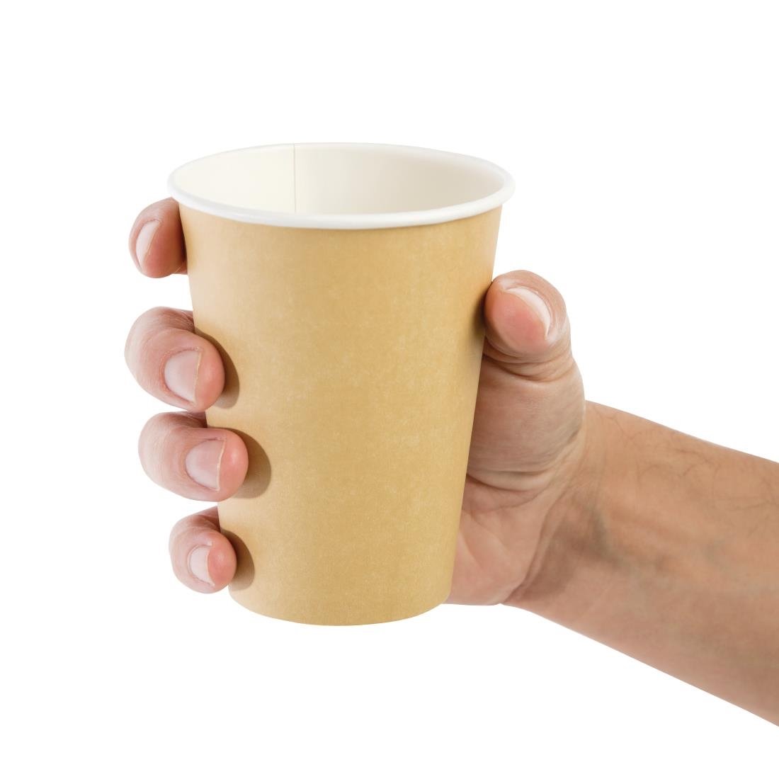 Fiesta Recyclable Takeaway Coffee Cups Single Wall Brown 340ml (Pack of 50) • PAS-GF033