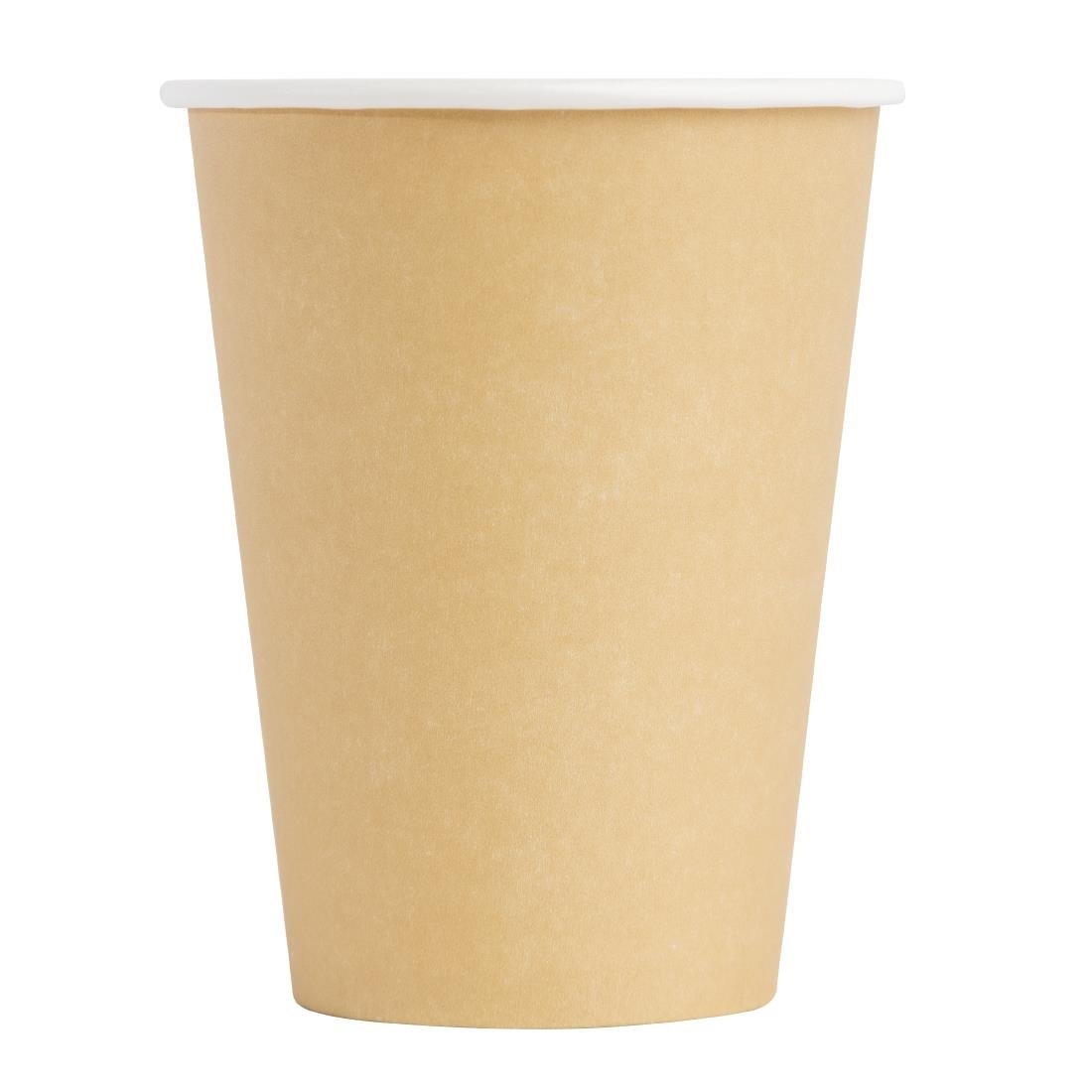 Fiesta Recyclable Takeaway Coffee Cups Single Wall Brown 340ml (Pack of 1000) • PAS-GF032