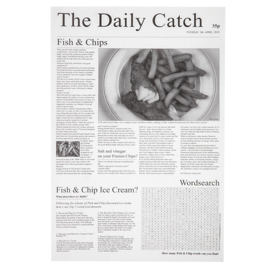 Greaseproof Paper Squares Newsprint (Newspaper Print. 270 x 420mm. Pack quantity: 500) • PAS-GF036