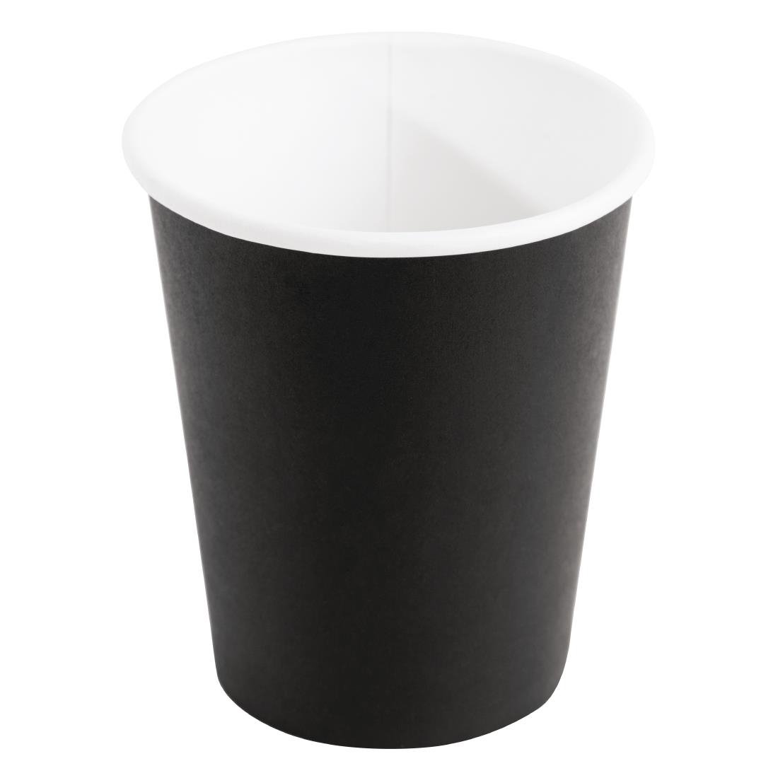 Fiesta Recyclable Takeaway Coffee Cups Single Wall Black 225ml (Pack of 1000) • PAS-GF040