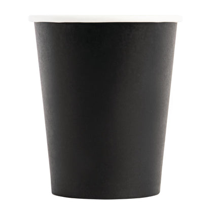 Fiesta Recyclable Takeaway Coffee Cups Single Wall Black 225ml (Pack of 1000) • PAS-GF040