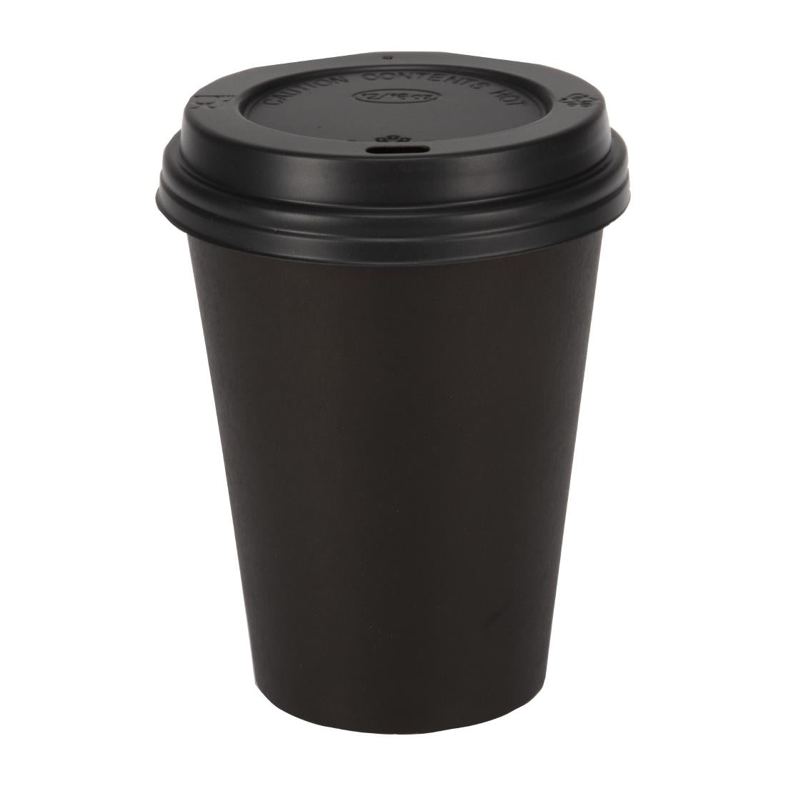 Fiesta Recyclable Hot Cup Single Wall Black 340ml (50 Pack) (340ml | Pack Quantity: 50) • PAS-GF043