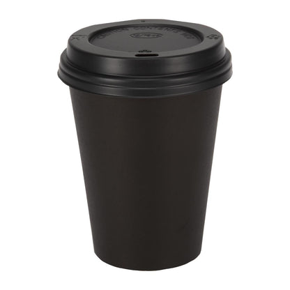 Fiesta Recyclable Hot Cup Single Wall Black 340ml (50 Pack) (340ml | Pack Quantity: 50) • PAS-GF043