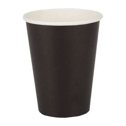 Fiesta Recyclable Hot Cup Single Wall Black 340ml (50 Pack) (340ml | Pack Quantity: 50) • PAS-GF043