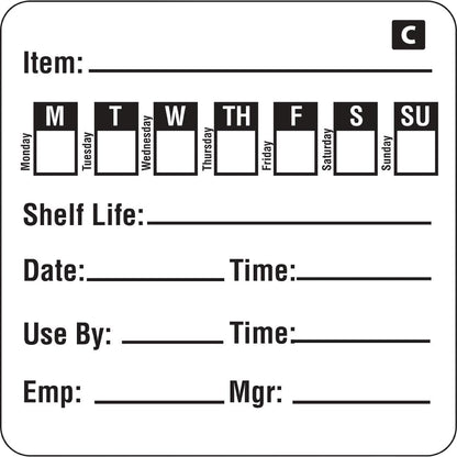 Hygiplas Freezable Day of the Week Labels (500 Pack) (Pack quantity: 500) • PAS-GF049