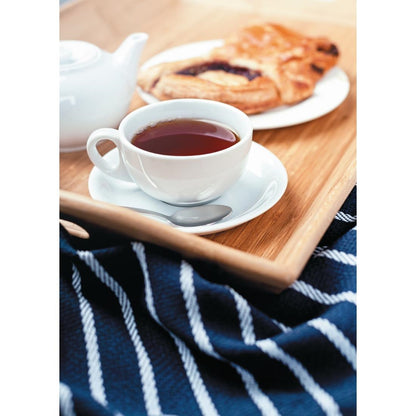 Olympia Whiteware Cappuccino Saucer (Fits CB469) - 200ml 7fl oz (12 Pack) (Fits cup CB469. Pack Quantity: 12. Edge-Chip Warranty) • PAS-CB470