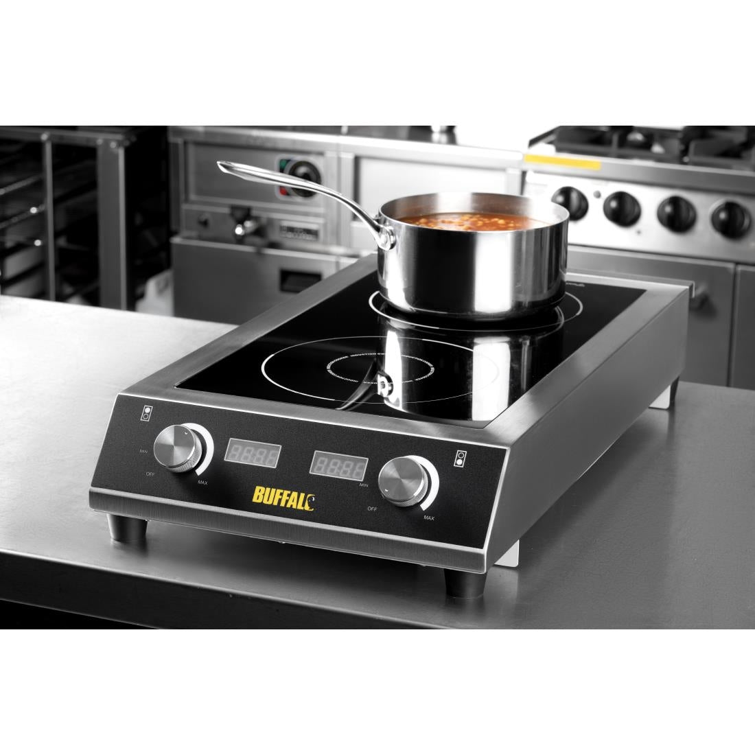 Apuro Heavy Duty Double Induction Hob 7kW • PAS-GF239-A