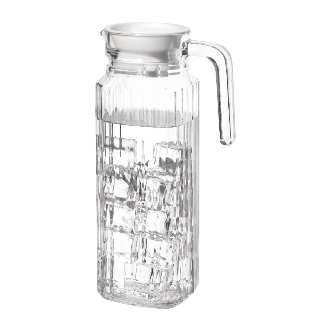 Olympia Ribbed Glass Jugs 1Ltr (6 Pack) (Pack of 6) • PAS-GF922