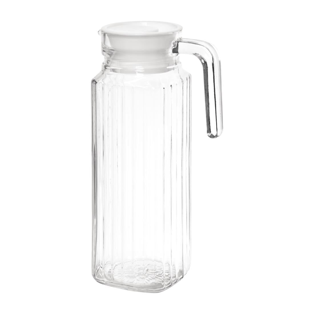 Olympia Ribbed Glass Jugs 1Ltr (6 Pack) (Pack of 6) • PAS-GF922