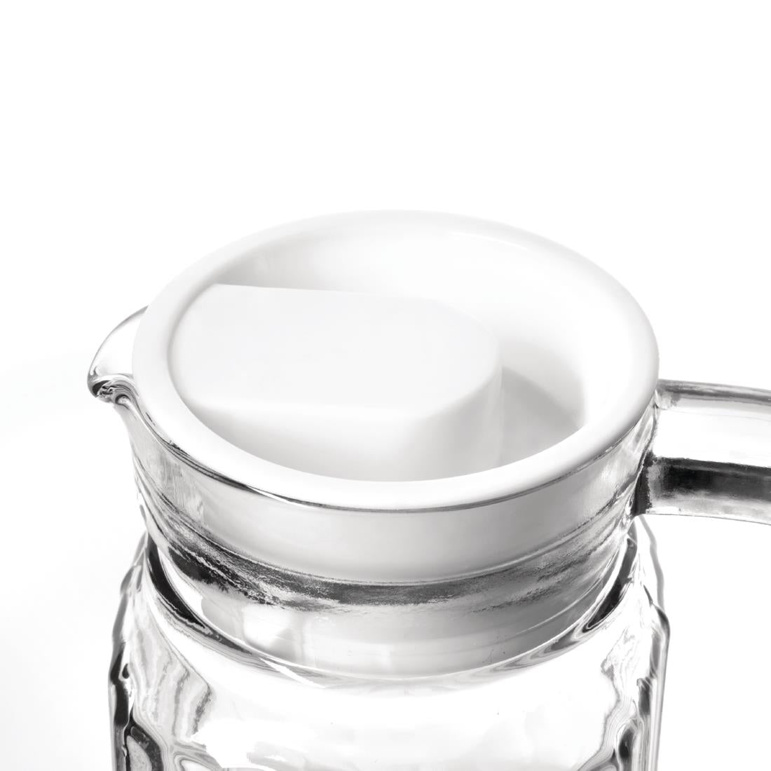 Olympia Ribbed Glass Jugs 1Ltr (6 Pack) (Pack of 6) • PAS-GF922