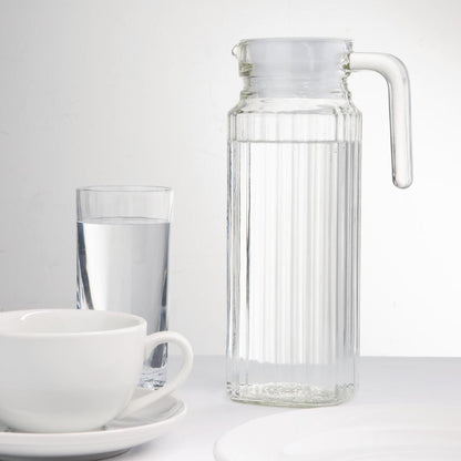 Olympia Ribbed Glass Jugs 1Ltr (6 Pack) (Pack of 6) • PAS-GF922