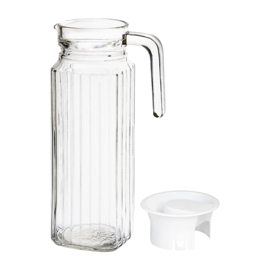Olympia Ribbed Glass Jugs 1Ltr (6 Pack) (Pack of 6) • PAS-GF922