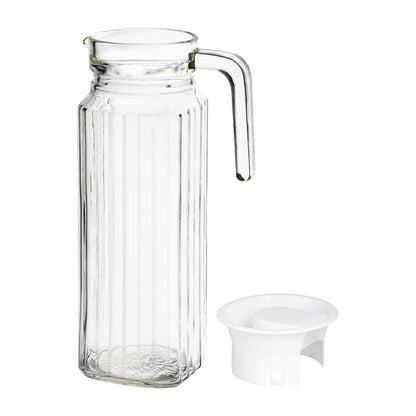 Olympia Ribbed Glass Jugs 1Ltr (6 Pack) (Pack of 6) • PAS-GF922