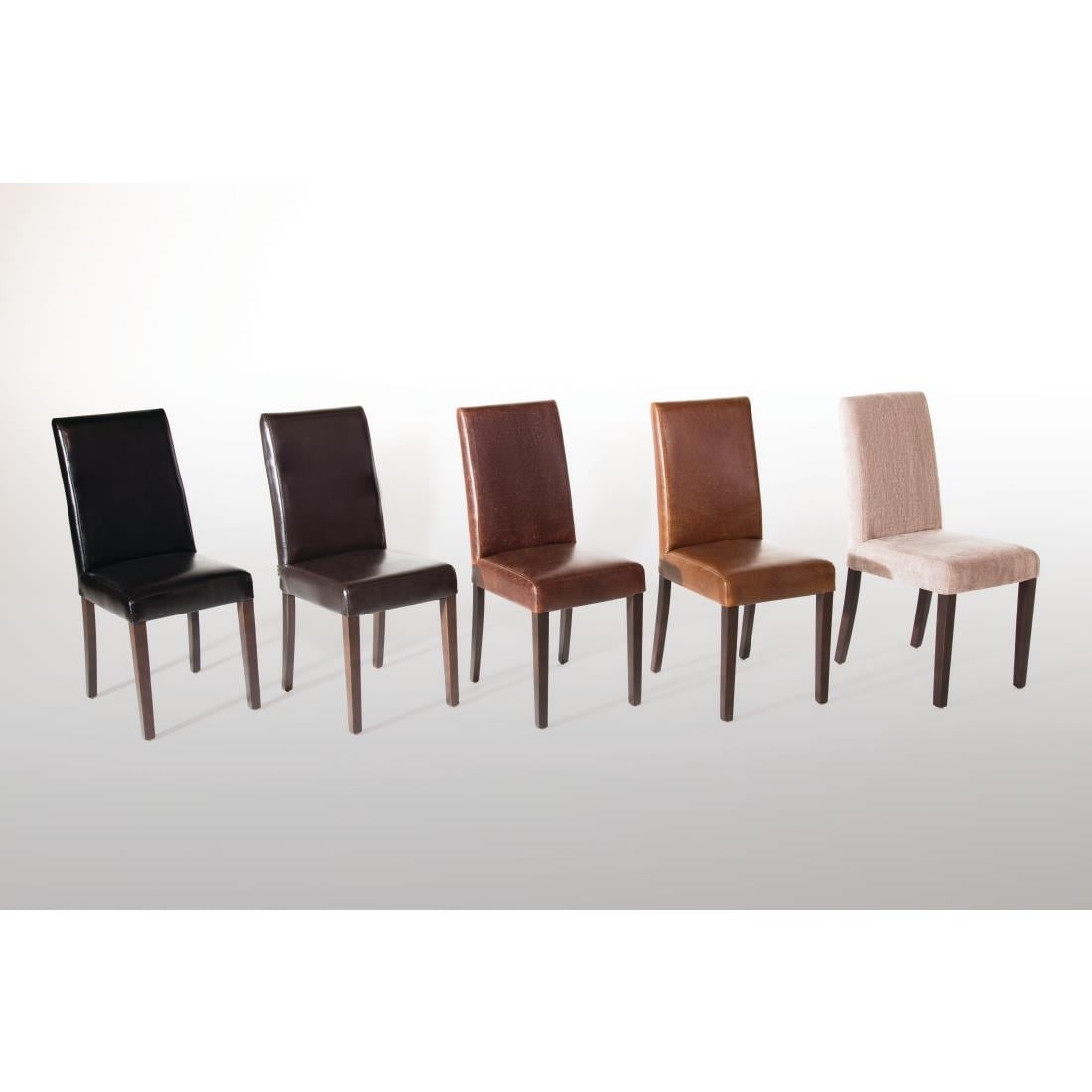 Bolero Faux Leather Dining Chairs Black (2 Pack) • PAS-GF954