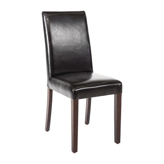 Bolero Faux Leather Dining Chairs Black (2 Pack) • PAS-GF954