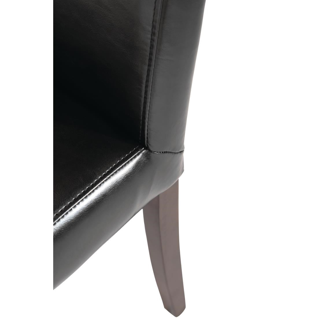 Bolero Faux Leather Dining Chairs Black (2 Pack) • PAS-GF954
