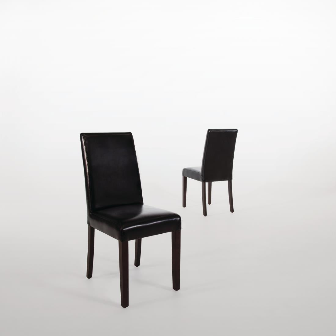 Bolero Faux Leather Dining Chairs Black (2 Pack) • PAS-GF954