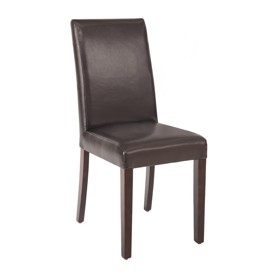 Bolero Faux Leather Dining Chairs Brown (2 Pack) • PAS-GF955
