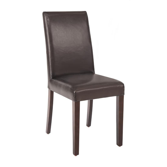 Bolero Faux Leather Dining Chairs Brown (2 Pack) • PAS-GF955