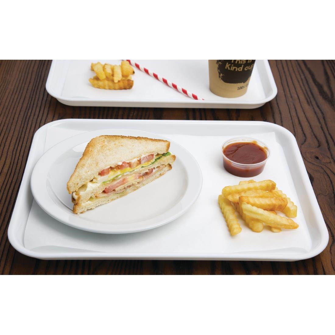 Olympia Kristallon Polypropylene Fast Food Tray White 275x353mm (Colour: White. 275x353mm) • PAS-GF995