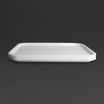 Olympia Kristallon Polypropylene Fast Food Tray White Medium 415mm • PAS-GF996