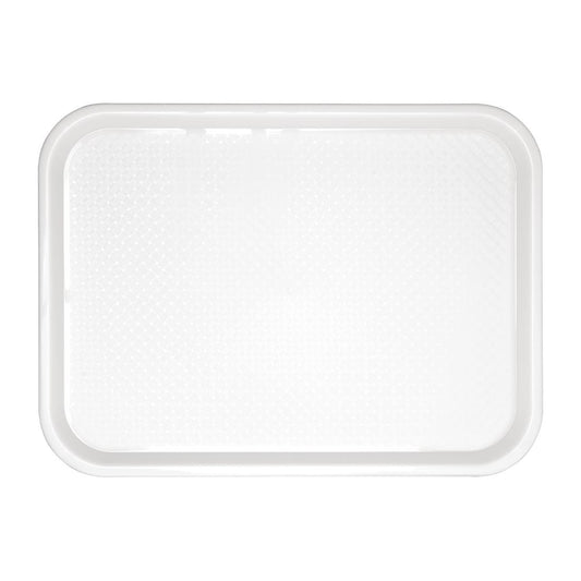 Olympia Kristallon Polypropylene Fast Food Tray White Large 450mm • PAS-GF997