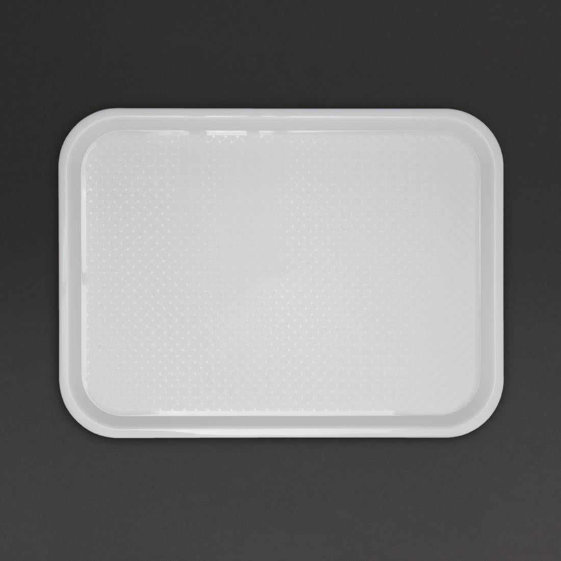 Olympia Kristallon Polypropylene Fast Food Tray White Large 450mm • PAS-GF997