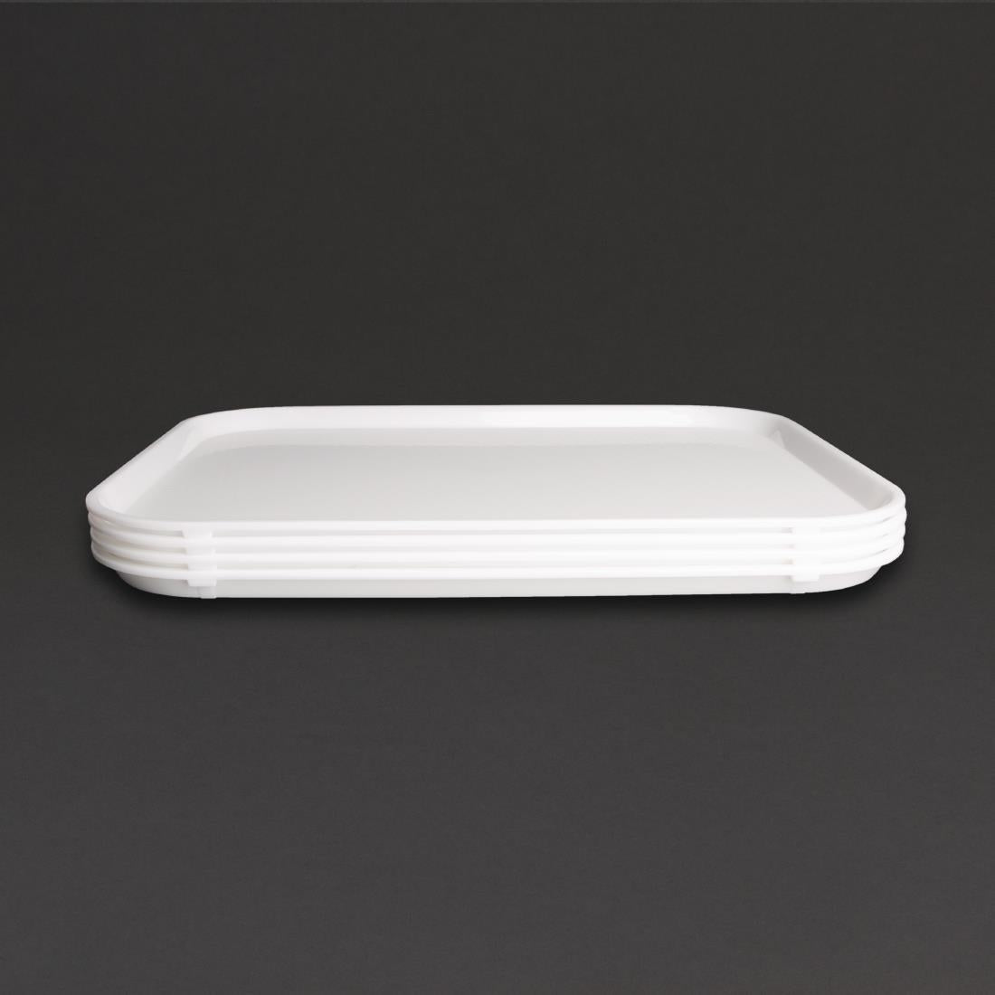 Olympia Kristallon Polypropylene Fast Food Tray White Large 450mm • PAS-GF997