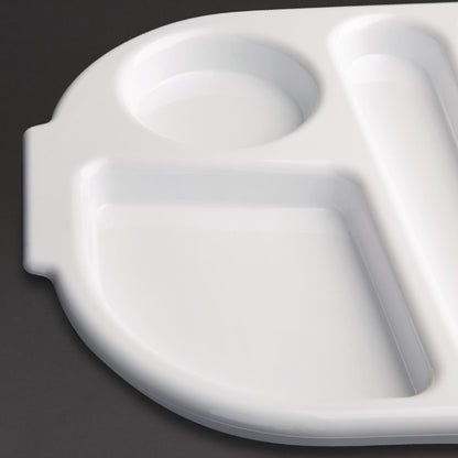 Olympia Kristallon Polycarbonate Compartment Food Trays White 322mm (10 Pack) • PAS-GF998