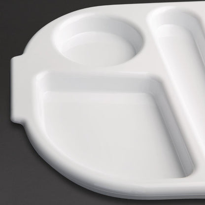 Olympia Kristallon Polycarbonate Compartment Food Trays White 375mm (10 Pack) • PAS-GF999