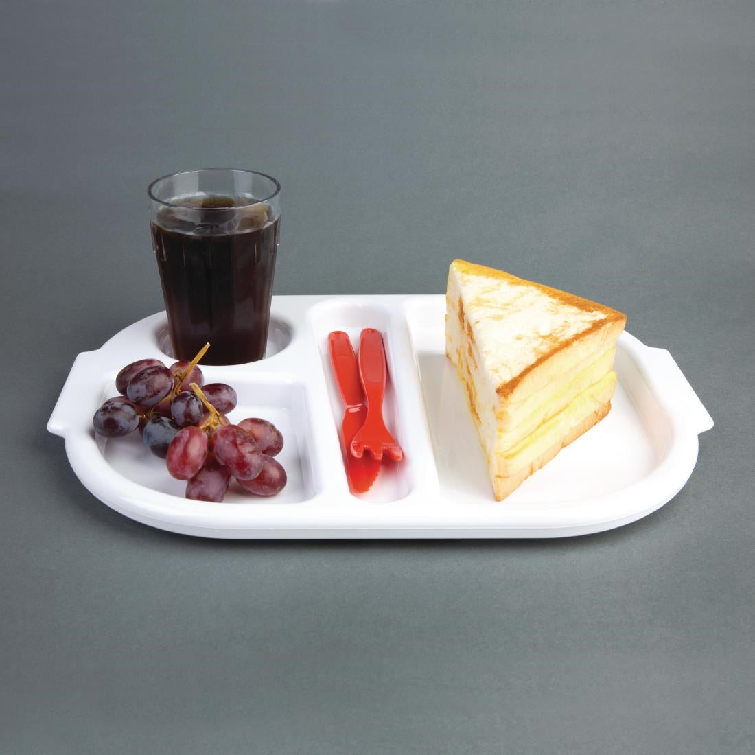 Olympia Kristallon Polycarbonate Compartment Food Trays White 322mm (10 Pack) • PAS-GF998
