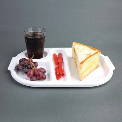 Olympia Kristallon Polycarbonate Compartment Food Trays White 322mm (10 Pack) • PAS-GF998