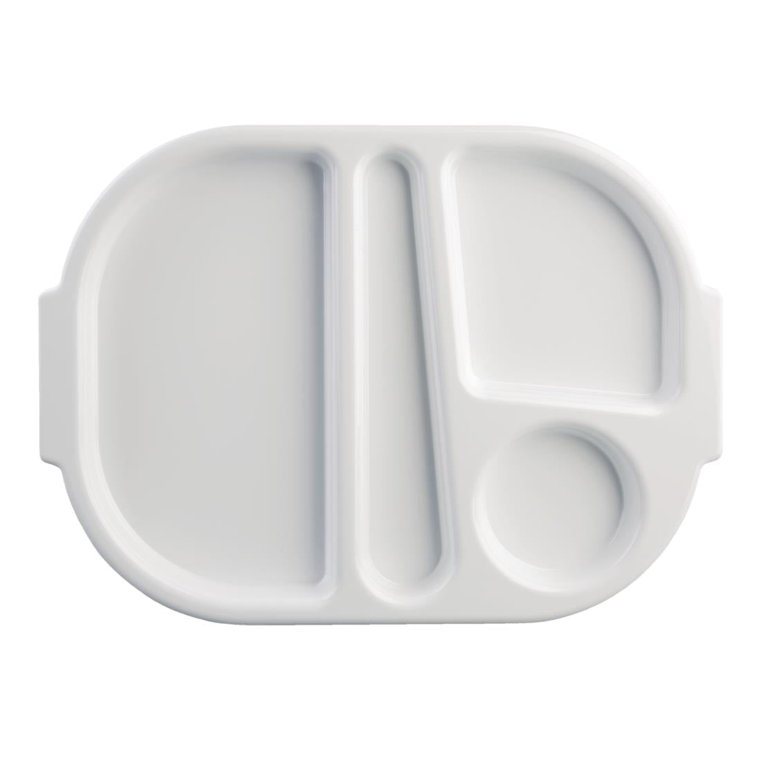 Olympia Kristallon Polycarbonate Compartment Food Trays White 375mm (10 Pack) • PAS-GF999