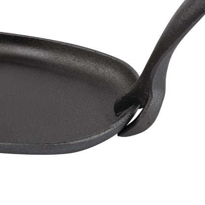 Olympia Cast-Iron Oval Sizzler Platter 240x140mm (240(L)x140(W)mm) • PAS-GG133