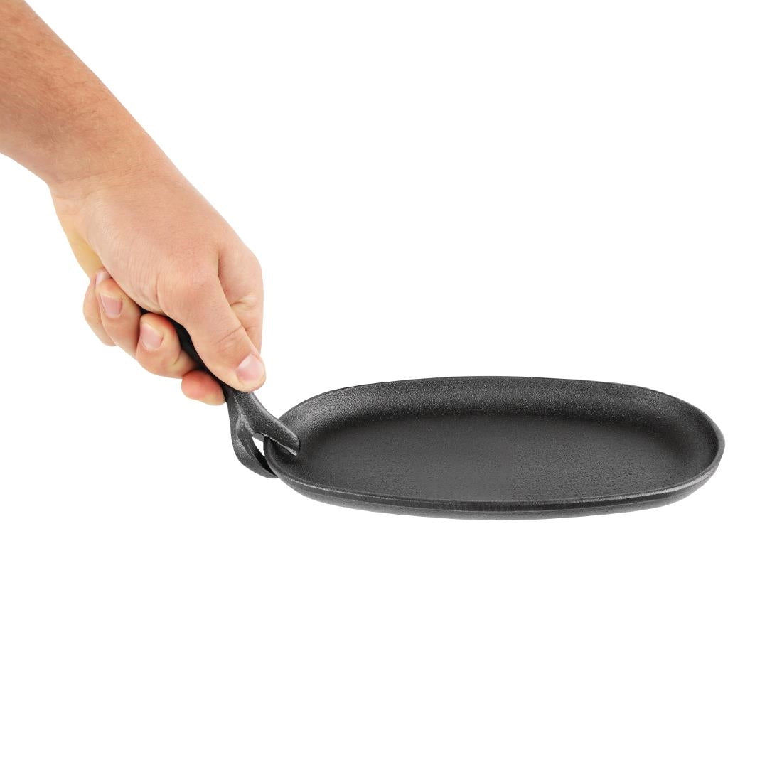Olympia Cast-Iron Oval Sizzler Platter 240x140mm (240(L)x140(W)mm) • PAS-GG133