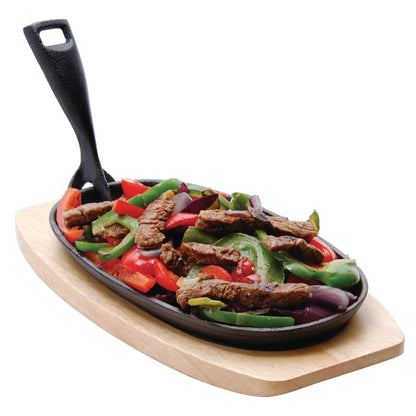 Olympia Cast-Iron Oval Sizzler Platter 240x140mm (240(L)x140(W)mm) • PAS-GG133