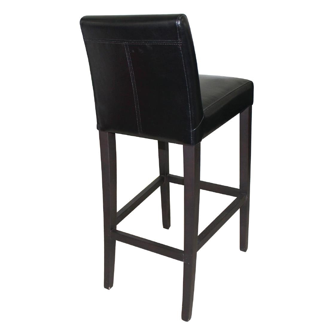 Bolero Black Faux Leather Wooden Bar Stool • PAS-GG651