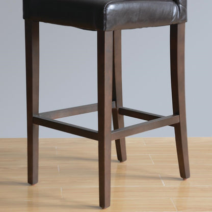 Bolero Black Faux Leather Wooden Bar Stool • PAS-GG651