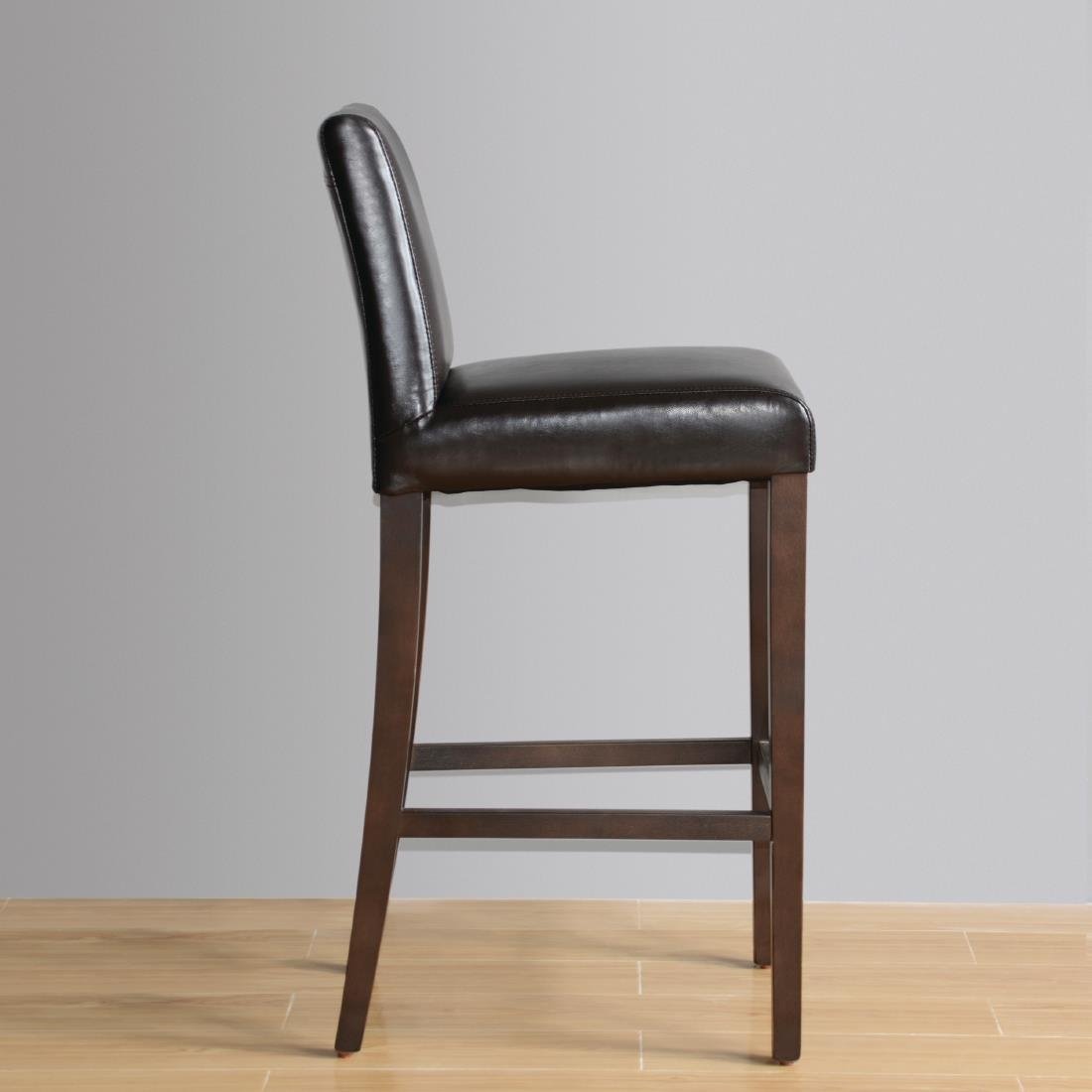 Bolero Black Faux Leather Wooden Bar Stool • PAS-GG651