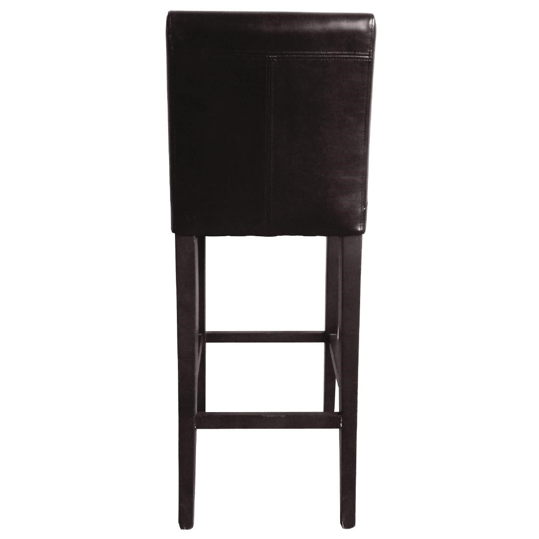 Bolero Dark Brown Faux Leather Wooden Bar Stool • PAS-GG652