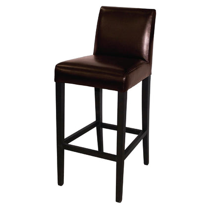 Bolero Dark Brown Faux Leather Wooden Bar Stool • PAS-GG652