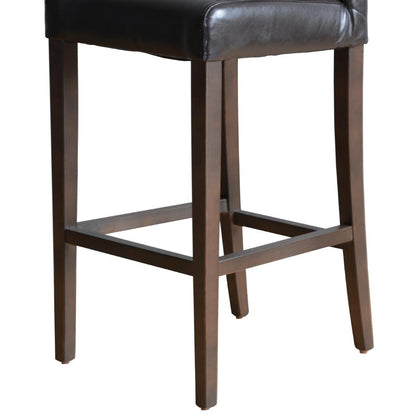 Bolero Dark Brown Faux Leather Wooden Bar Stool • PAS-GG652