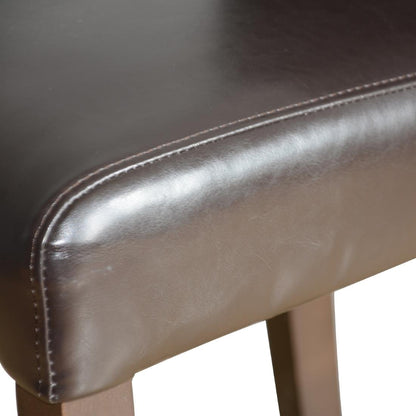 Bolero Dark Brown Faux Leather Wooden Bar Stool • PAS-GG652