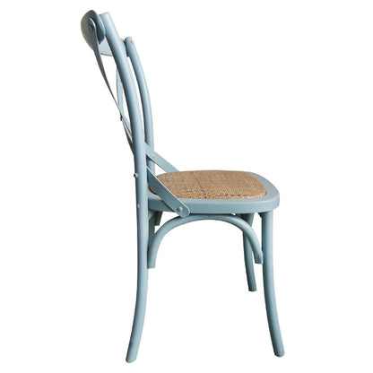 Bolero Blue Wooden Dining Chairs with Backrest (Pack of 2) • PAS-GG655